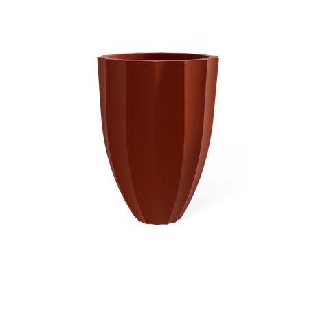 Alicante fluted fiberglass planter in Matte Terra Cotta