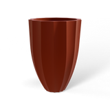 Alicante fluted fiberglass planter in Matte Terra Cotta, studio render