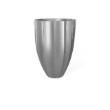 Alicante fluted fiberglass planter in Metallic Silver