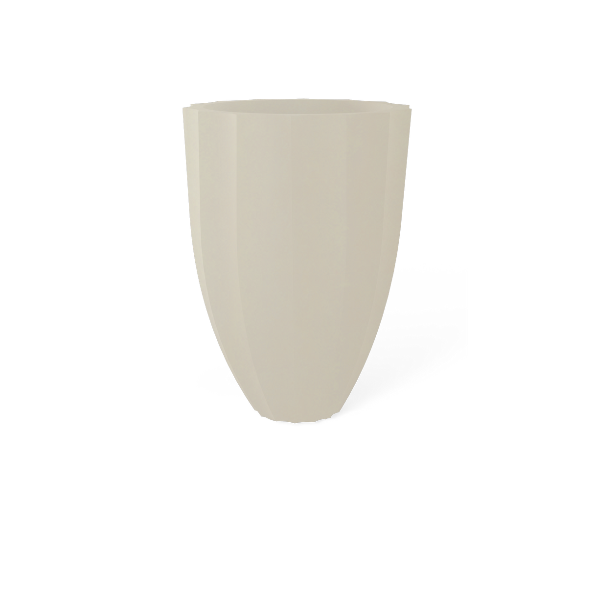 Alicante fluted fiberglass planter in Satin Beige
