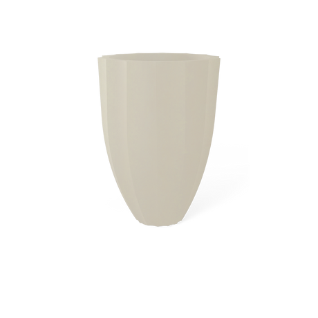 Alicante fluted fiberglass planter in Satin Beige