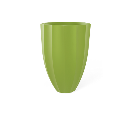 Alicante fluted fiberglass planter in Satin Green
