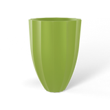 Alicante fluted fiberglass planter in Satin Green, studio render
