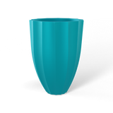 Alicante fluted fiberglass planter in Satin Seafoam Green, studio render