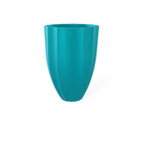 Alicante fluted fiberglass planter in Satin Seafoam Green