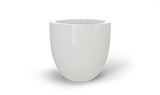 Alzira bowl fiberglass planter in Gloss Bright White