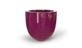 Alzira bowl fiberglass planter in Gloss Eggplant