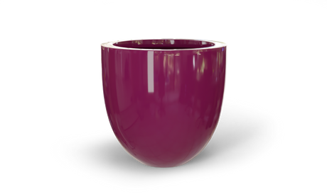 Alzira bowl fiberglass planter in Gloss Eggplant