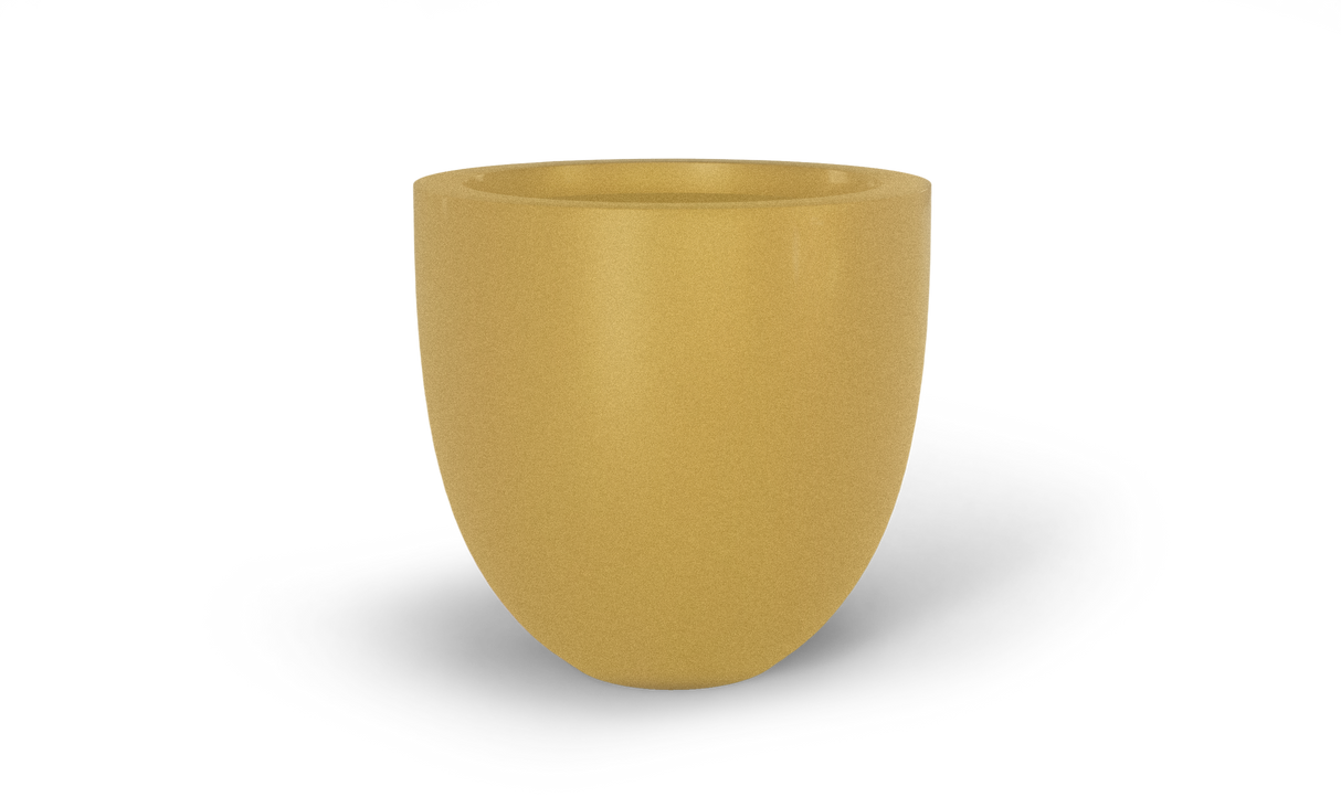Alzira bowl fiberglass planter in Gloss Metallic Gold