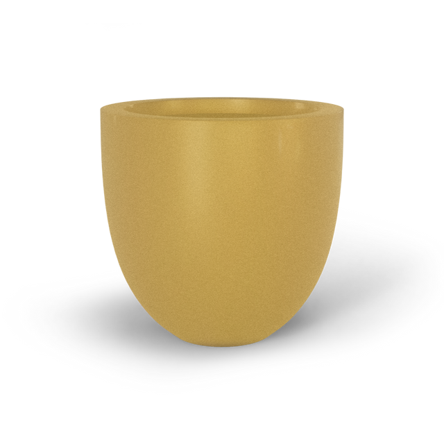 Alzira bowl fiberglass planter in Gloss Metallic Gold, studio render