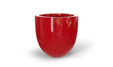 Alzira bowl fiberglass planter in Gloss Red