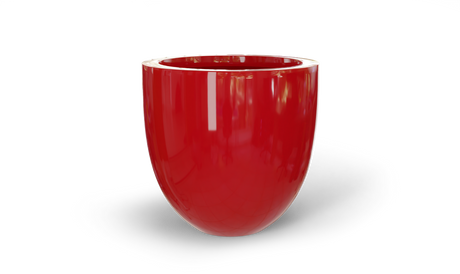 Alzira bowl fiberglass planter in Gloss Red