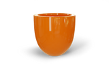 Alzira bowl fiberglass planter in Gloss Tangerine