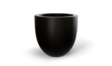 Alzira bowl fiberglass planter in Matte Black