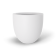 Alzira bowl fiberglass planter in Matte Bright White, studio render