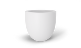Alzira bowl fiberglass planter in Matte Bright White