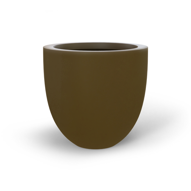 Alzira bowl fiberglass planter in Matte Bronze, studio render