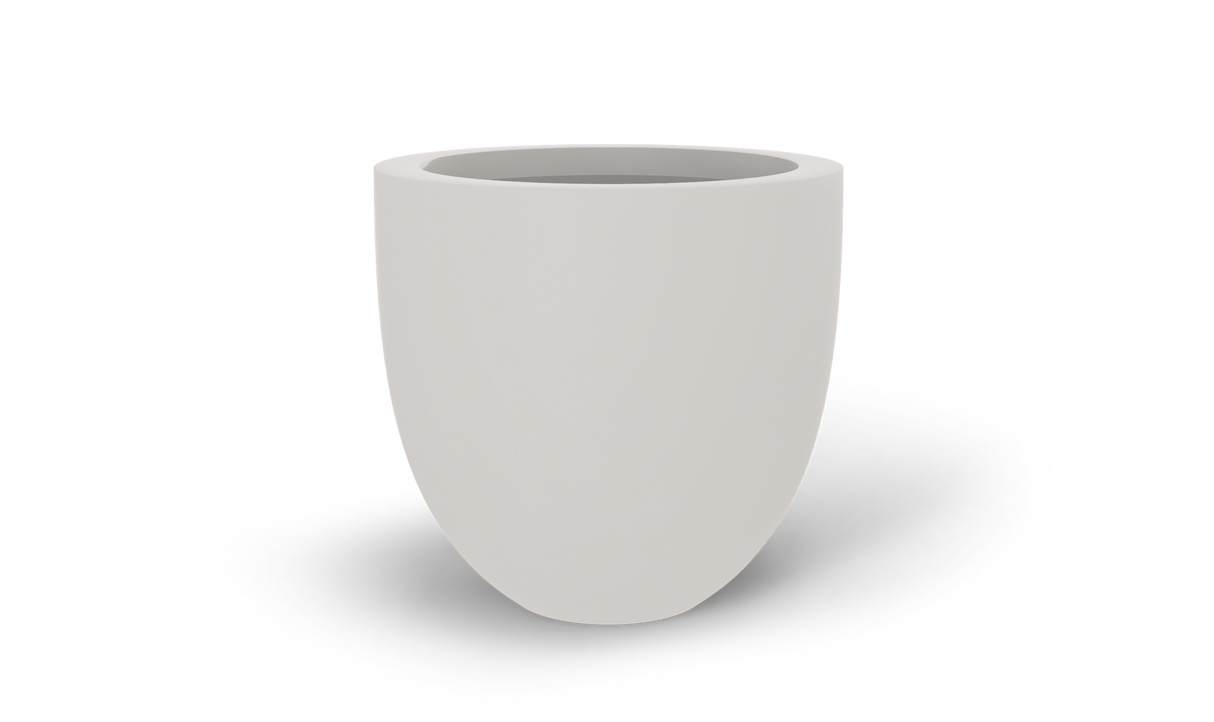 Alzira bowl fiberglass planter in Matte Cement Grey