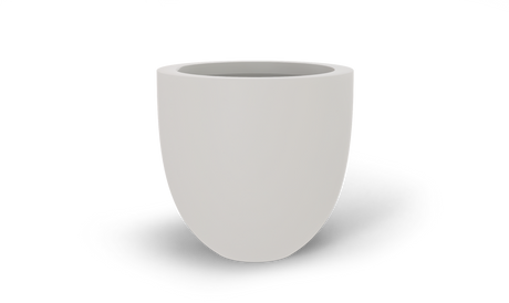 Alzira bowl fiberglass planter in Matte Cement Grey