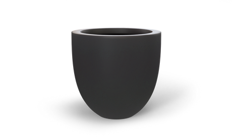 Alzira bowl fiberglass planter in Matte Charcoal