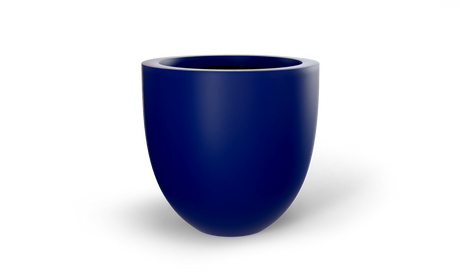 Alzira bowl fiberglass planter in Matte Cobalt Blue