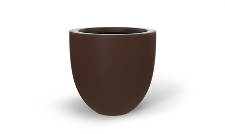 Alzira bowl fiberglass planter in Matte Dark Brown