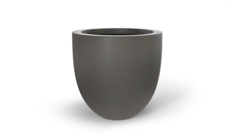 Alzira bowl fiberglass planter in Matte Gunmetal