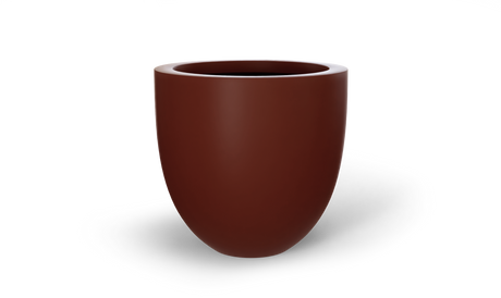 Alzira bowl fiberglass planter in Matte Terra Cotta