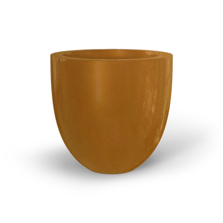 Alzira bowl fiberglass planter in Metallic Bronze, studio render
