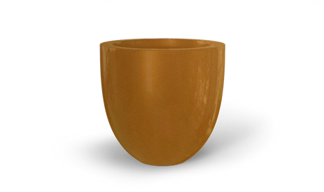 Alzira bowl fiberglass planter in Metallic Bronze