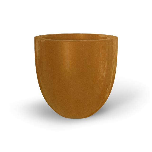 Alzira bowl fiberglass planter in Metallic Bronze, studio render