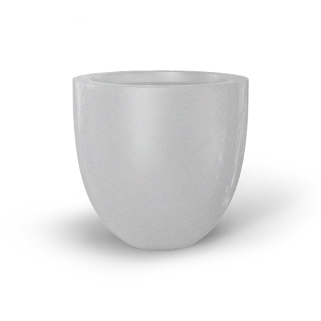 Alzira bowl fiberglass planter in Metallic Silver, studio render