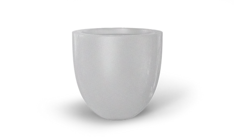 Alzira bowl fiberglass planter in Metallic Silver