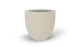 Alzira bowl fiberglass planter in Satin Beige