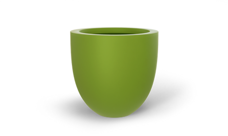 Alzira bowl fiberglass planter in Satin Green