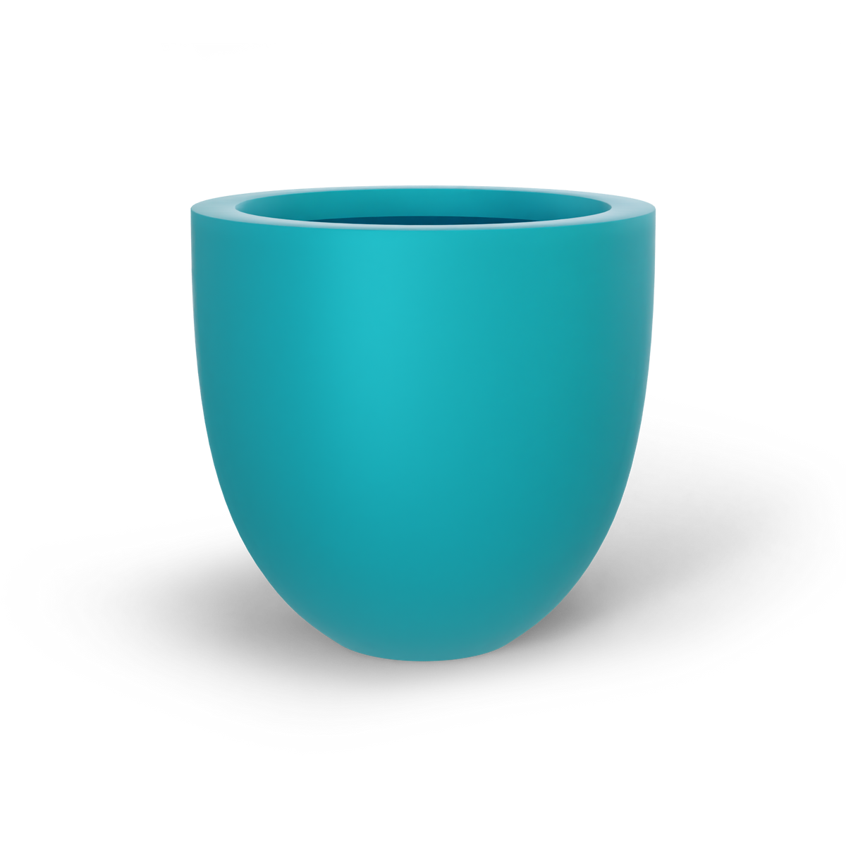 Alzira bowl fiberglass planter in Satin Seafoam Green, studio render