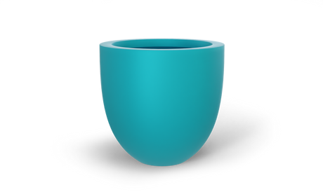 Alzira bowl fiberglass planter in Satin Seafoam Green
