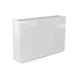 Amesbury narrow fiberglass planter in Gloss Bright White