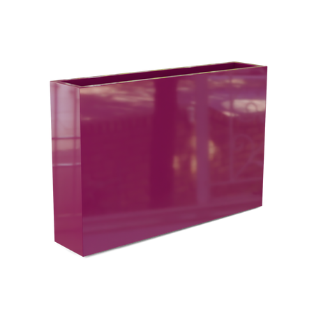 Amesbury narrow fiberglass planter in Gloss Eggplant