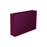 Amesbury narrow rectangular fiberglass planter in Gloss Eggplant, studio render