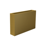 Amesbury narrow rectangular fiberglass planter in Gloss Metallic Gold, studio render