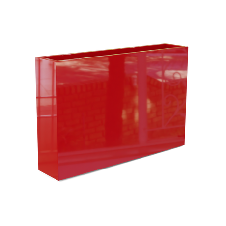 Amesbury narrow fiberglass planter in Gloss Red