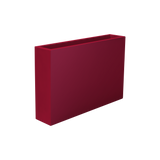 Amesbury narrow rectangular fiberglass planter in Gloss Red, studio render