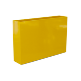 Amesbury narrow fiberglass planter in Gloss Saffron