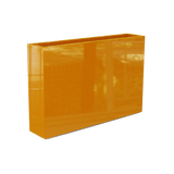 Amesbury narrow fiberglass planter in Gloss Tangerine