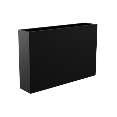 Amesbury narrow fiberglass planter in Matte Black