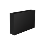 Amesbury narrow rectangular fiberglass planter in Matte Black, studio render