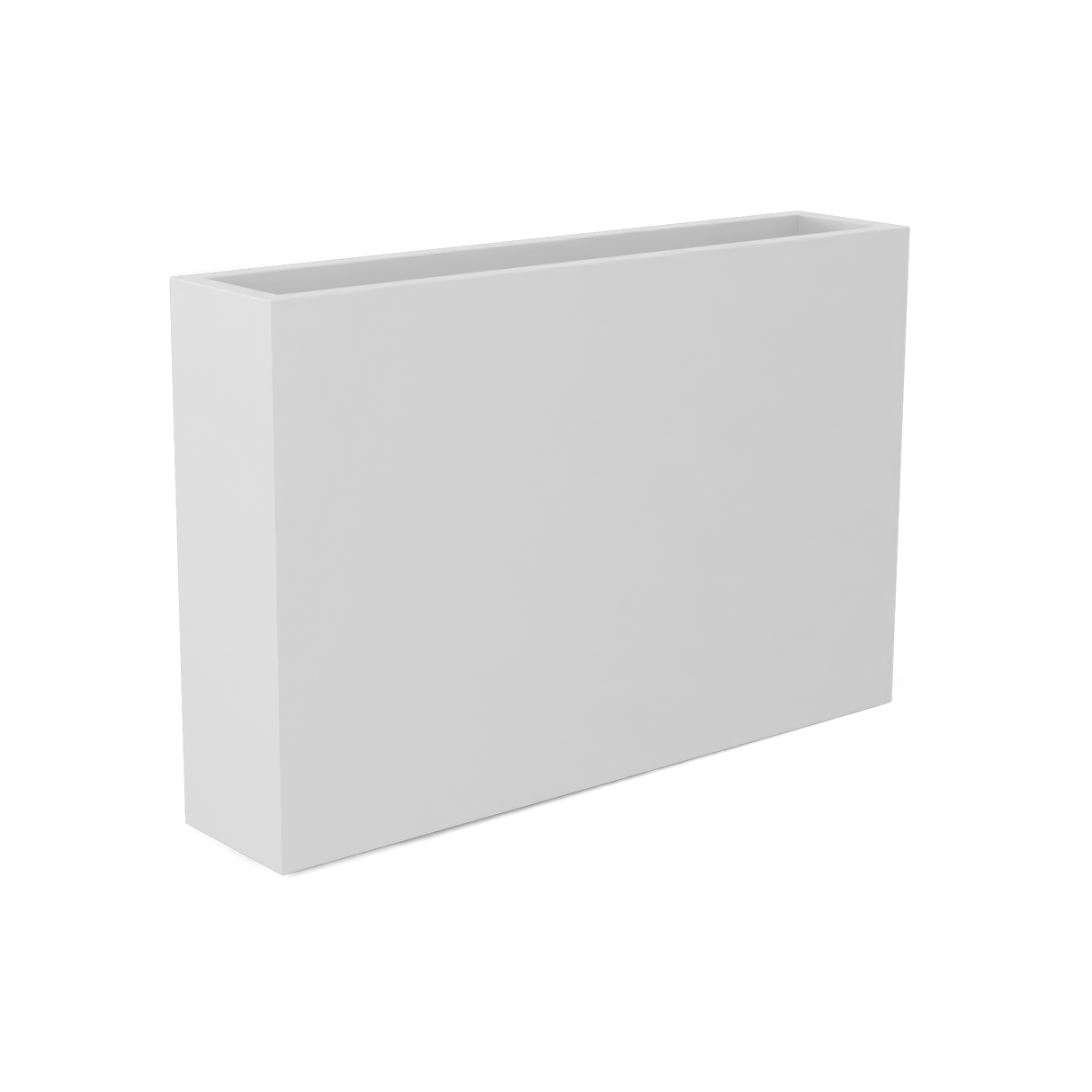 Amesbury narrow fiberglass planter in Matte Bright White