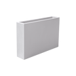 Amesbury narrow rectangular fiberglass planter in Matte Bright White, studio render