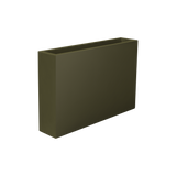 Amesbury narrow rectangular fiberglass planter in Matte Bronze, studio render